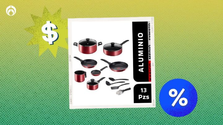 La batería de cocina T-Fal que Walmart tiene 'regalada' con tecnología que indica cuando cocinar