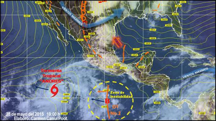 Se desplaza Andrés al oeste como huracán categoría 4