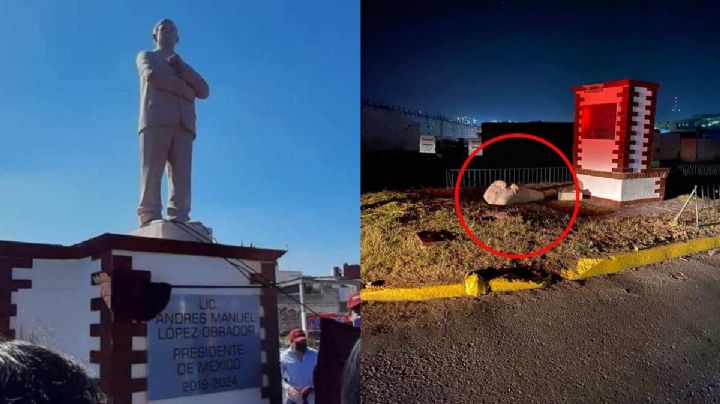 Estatua de AMLO duró menos que el amor de tu ex: ya la derribaron