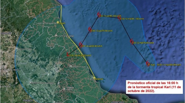 Se forma la tormenta tropical 'Karl' frente a Veracruz