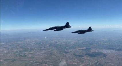 Aviones f-5 supersónicos sobrevuelan cielo Chihuahuense para programa de adestramiento militar