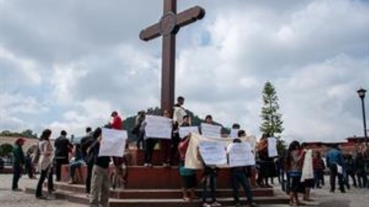 Indígenas desplazados por violencia protestan en Chiapas