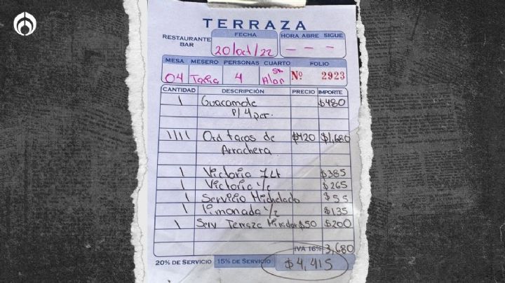 Unos taquitos en... ¡4 mil pesos! Investigan cobros excesivos terrazas del centro