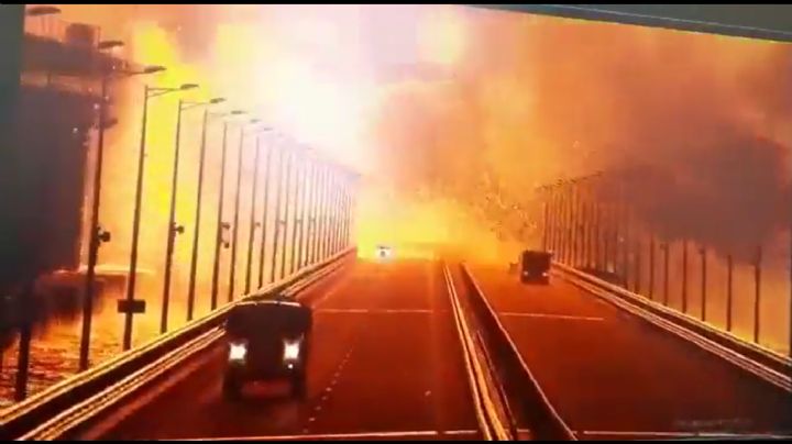 (VIDEO) Trancazo a Putin: explosión del puente de Crimea lo aleja de la victoria