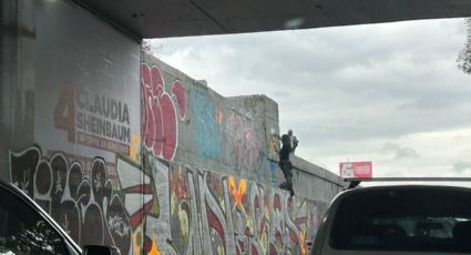 (VIDEO) Grafiteros toman Viaducto: así intervinieron la vialidad