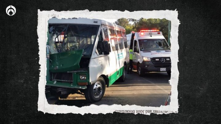 (FOTOS) Microbús se estampa en poste de la GAM; hay al menos 15 heridos