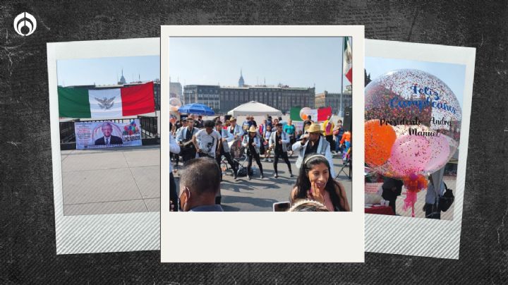 (VIDEO) Obradoristas reviran a marcha del INE: festejan cumpleaños de AMLO en Palacio