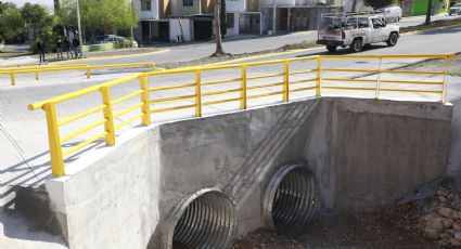 Concluyen construcción de puente pluvial en Escobedo NL