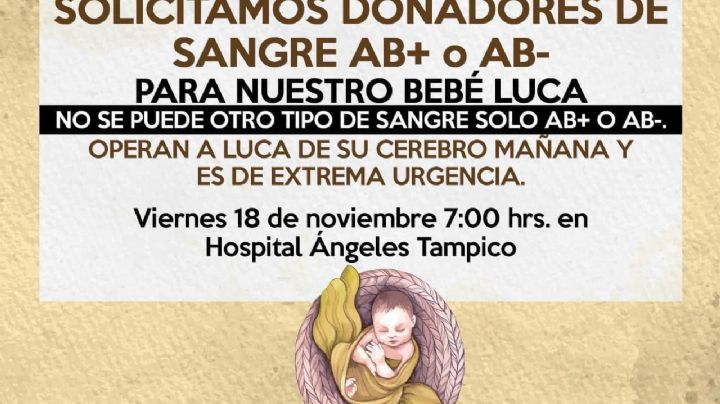Luca, necesita tu ayuda: Piden donadores para salvar la vida del pequeño