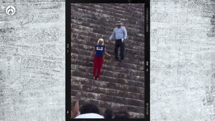 (VIDEO) Surge Lady Chichén Itzá: turista sube a pirámide de Kukulkán... ¿será multada?