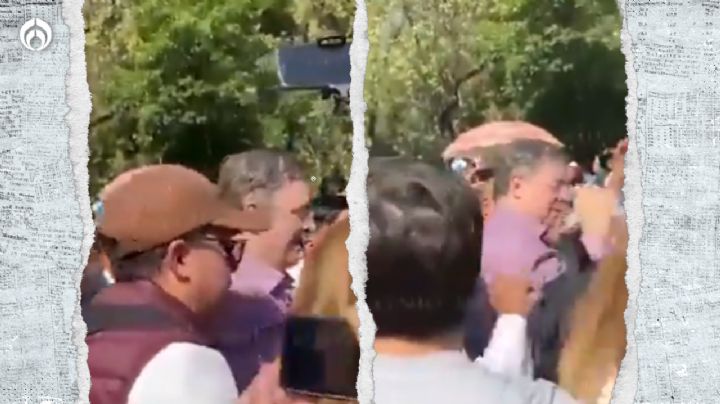 (VIDEO) Marcelo Ebrard sufre agresión en megamarcha de AMLO