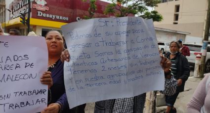 (VIDEO) Vendedores ambulantes del Malecón en Veracruz exigen apoyo a AMLO tras desalojo