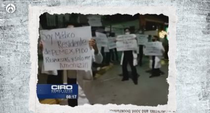 Médicos de Pemex protestan afuera de la mañanera de AMLO en Tabasco; exigen mejoras laborales