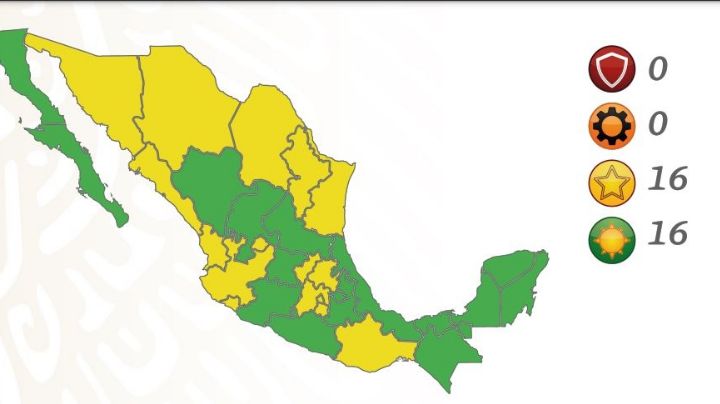 Semáforo COVID: México se pone “verde amarelo” con 16 estados en verde y 16 en amarillo