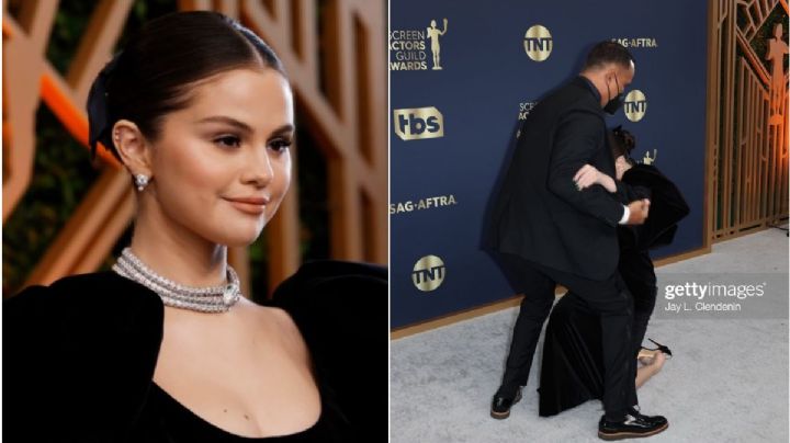 Selena Gómez sufre tremenda caída en los SAG Awards 2022 (VIDEO)