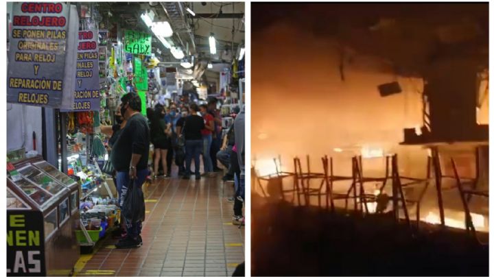 (VIDEOS) Así fue el incendio del emblemático Mercado de San Juan de Dios