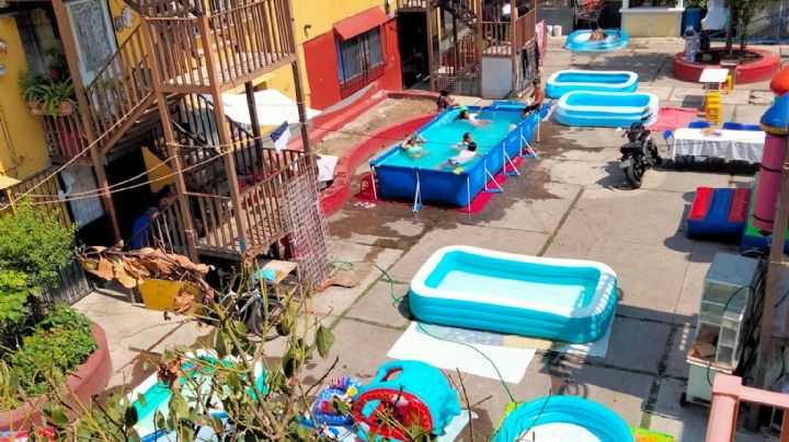 (VIDEO) Parque Acuático Tepito: vecinos montan albercas en unidad habitacional