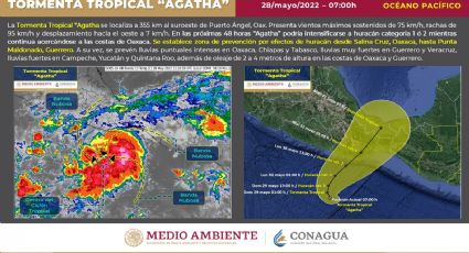 Tormenta tropical 'Agatha' podría volverse huracán el domingo, según NHC y Conagua