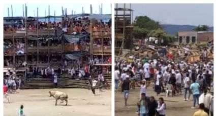 (VIDEOS) Colapsa plaza de toros en Colombia: hay 4 muertos y decenas de heridos