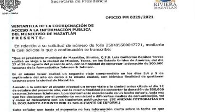 Justifica Alcalde "que nunca dieron permiso" para obtener vacunas de Texas