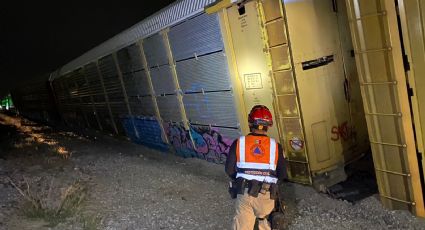 Atienden descarrilamiento de vagones de ferrocarril en Gómez Palacio