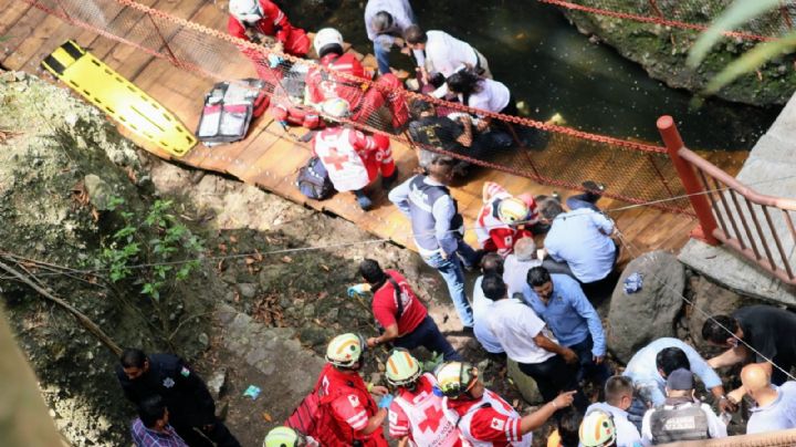 (VIDEOS) Así colapsó el puente colgante en Paseo Ribereño: ¿lo tiró una persona saltando?