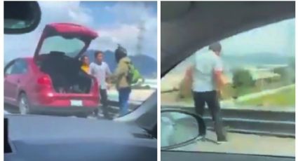 (VIDEO) Conductor lanza a repartidor desde puente vehicular en Edomex