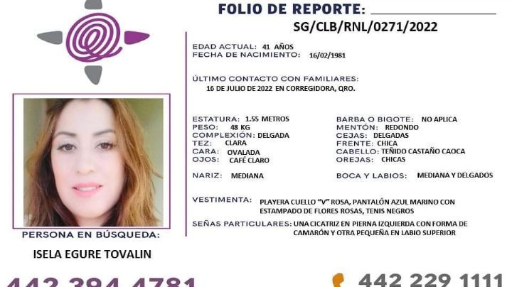 Familiares de Isela Egure Tovalín piden ayuda para su pronta localización