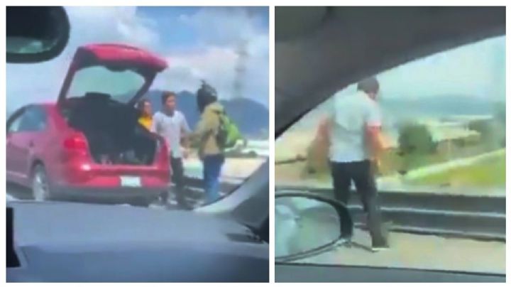 (VIDEO) Conductor lanza a repartidor desde puente vehicular en Edomex