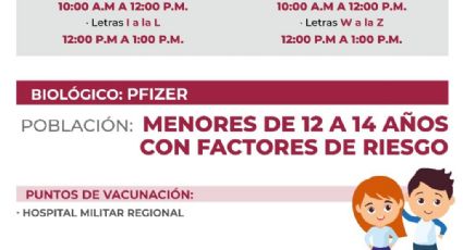 Inicia dosis de refuerzo para menores con comorbilidades de 12 a 14 años en Chihuahua