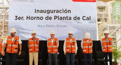 Inaugura gobernador Alfonso Durazo tercer horno en planta de cal en Agua Prieta