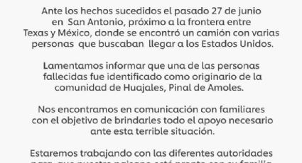 Tragedia en Texas: Confirman queretano de Pinal entre migrantes fallecidos