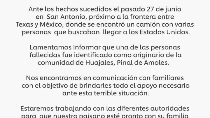 Tragedia en Texas: Confirman queretano de Pinal entre migrantes fallecidos