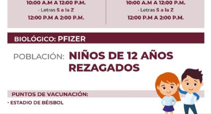 Inicia jornada de vacunación para niños de 7 y 8 años