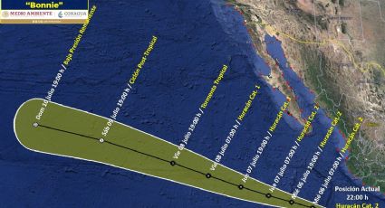 Huracán "Bonnie" se localiza a 840 km de Cabo San Lucas mientras se debilita