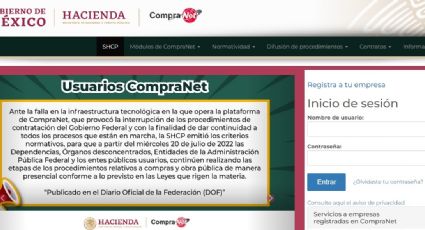 ¡Regresa Compranet! Gobierno restablece operaciones de la plataforma