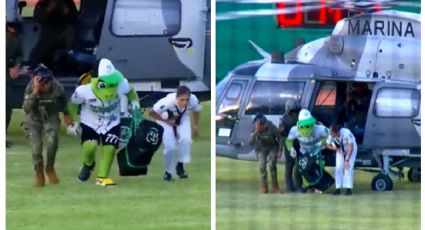 Marina da ‘aventón’ en helicóptero a mascota de equipo de beisbol en Tabasco