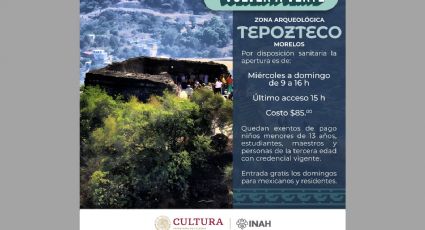 Vuelve a abrirse al público la Zona Arqueológica de Tepoztlán ¿A partir de cuándo?