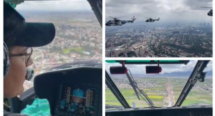 Del AIFA al Zócalo: así se vivió el Desfile al interior de un helicóptero militar (VIDEOS)