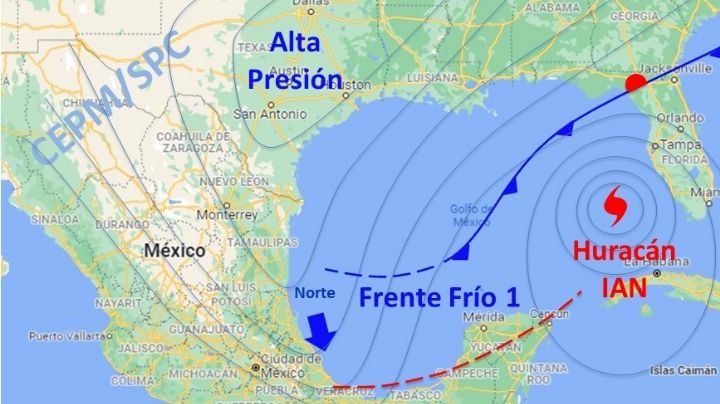 Alerta Gris: Ingresaría frente frío a Veracruz con norte de hasta 95 km/h