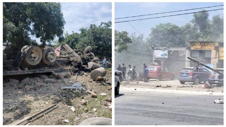 (VIDEO) Tráiler se queda sin frenos en Morelos... y arrasa con autos y viviendas