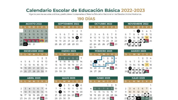 SEP: Calendario escolar 2022-2023 en PDF para imprimir