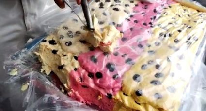 Turrón multicolor: el postre de origen español que se corta a machetazos