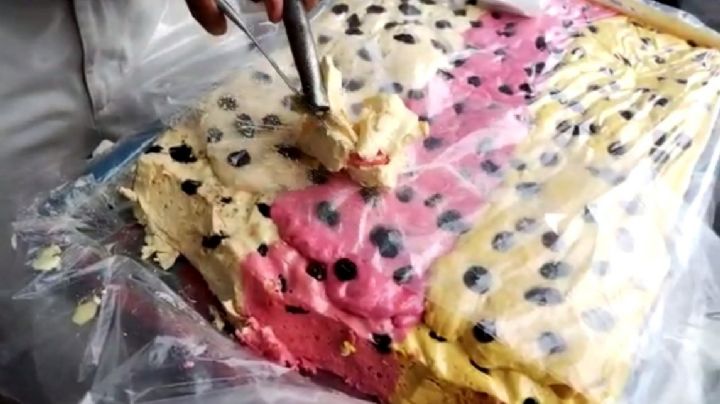 Turrón multicolor: el postre de origen español que se corta a machetazos