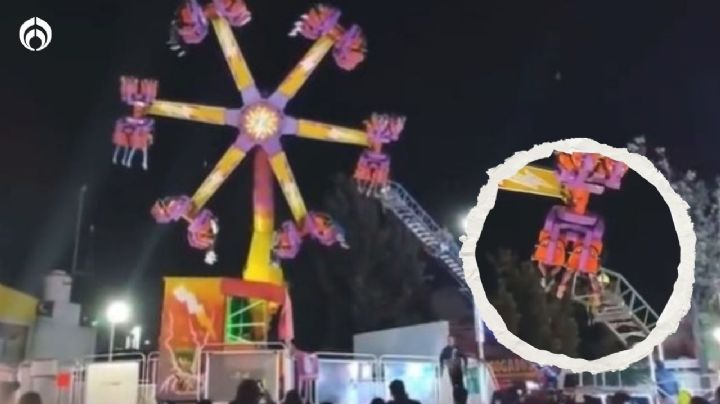 (VIDEO) Susto en juego mecánico: personas quedan atrapadas por falla en Edomex