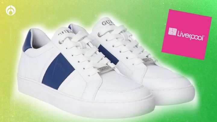 Liverpool hace descuento imperdible en unos tenis GUESS blancos casuales y modernos