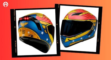 Elektra remata hermoso casco con diseño de La Mujer Maravilla y certificación DOT