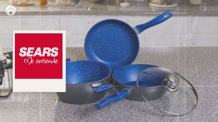 Sears hace descuentote a batería de cocina Flavor Stone Master con cubierta de polvo de piedra