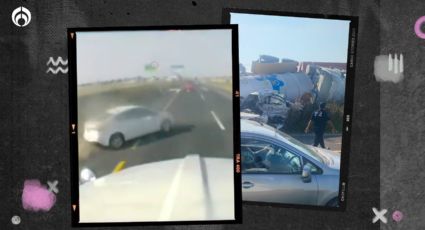 (VIDEO) Pipa de cloro choca con un auto y vuelca en la carretera México-Pachuca 