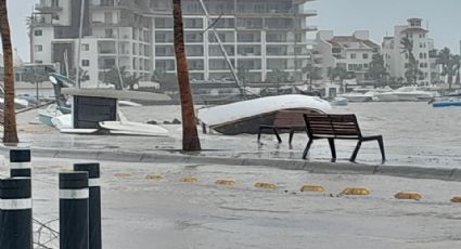 (VIDEO) Huracán en BCS: ¡Desastre total! Así quedo el malecón de La Paz tras el pasó de Norma